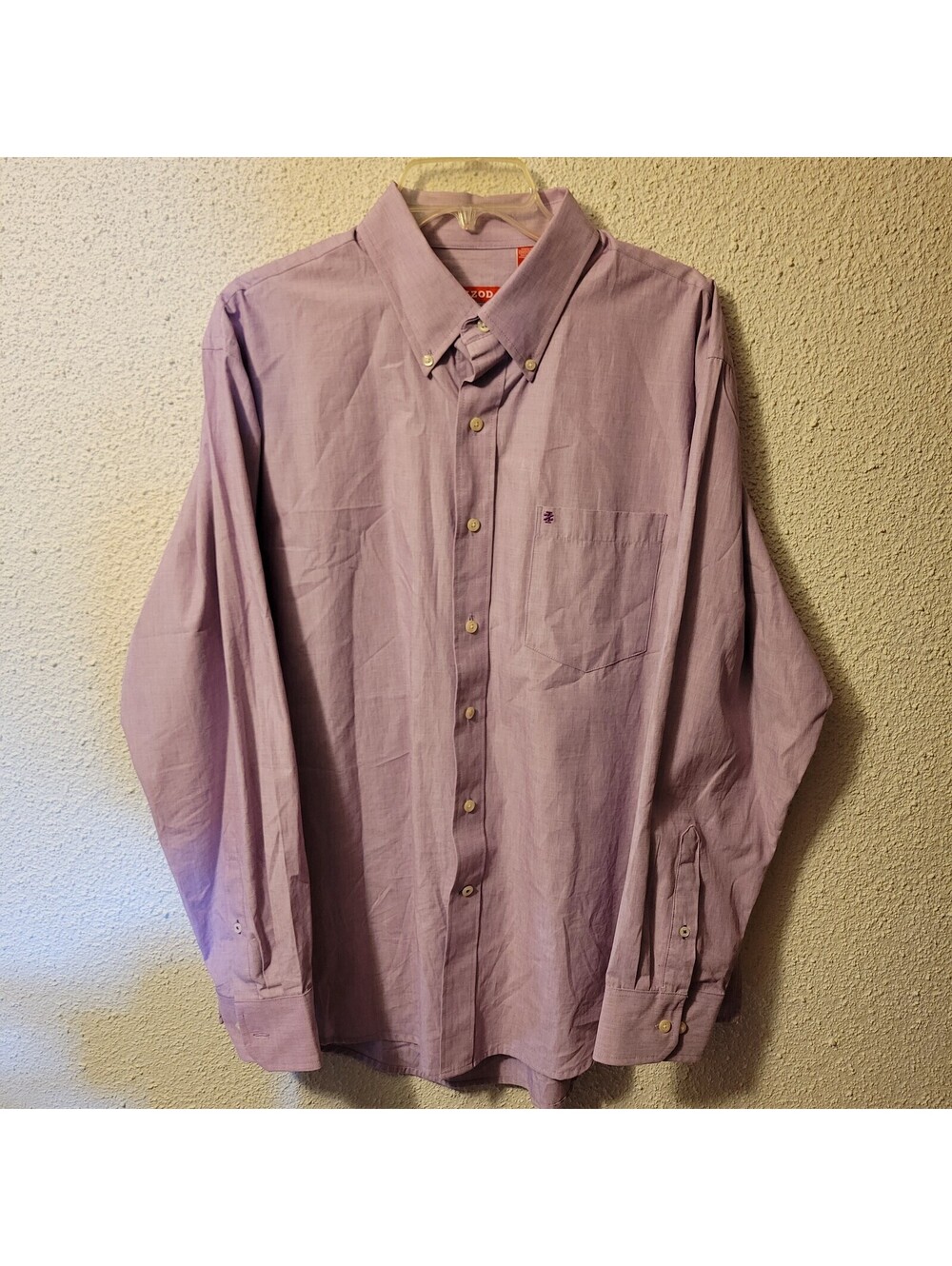 Men's Izod Long Sleeve Button-Up Size Lg Light Blue